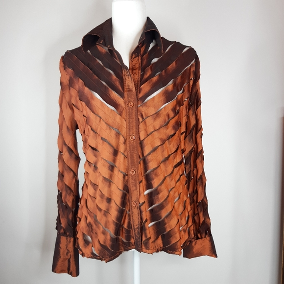 eva eva Tops - Eva Eva Brick Brown Blouse Size L